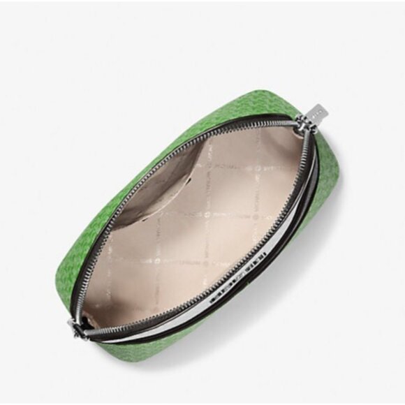 New Michael Kors Jet Set Travel Medium Dome Crossbody Jungle Green Multi - Picture 2 of 3